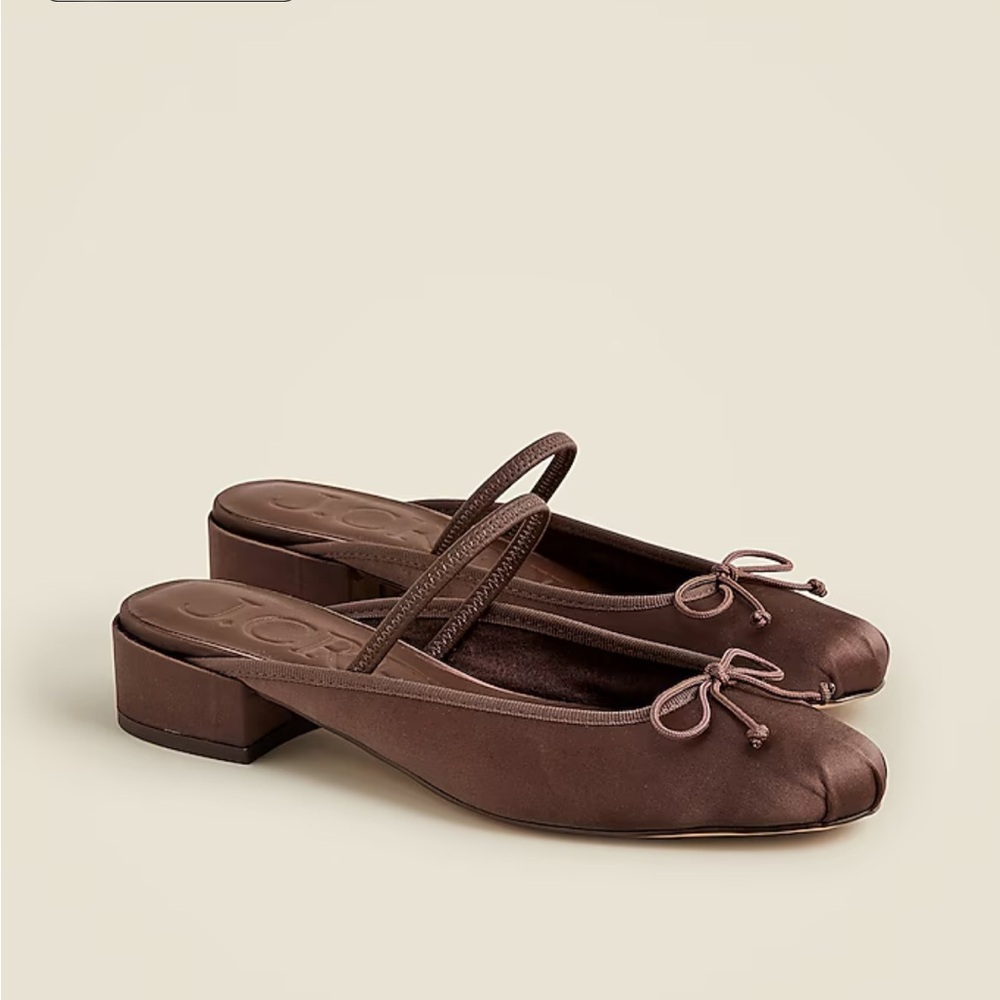 J.Crew Teagan ballet mule heels in satin
